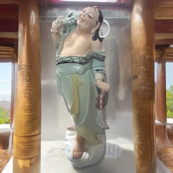 Vintage Laughing Buddha Playful Dragon Figurine Mediation Collectible Rare - Picture 6 of 16